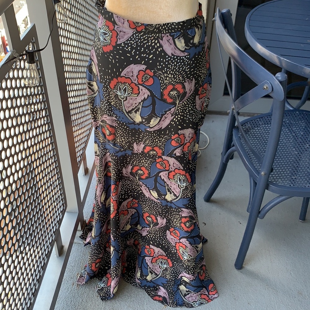 Free People Maxi Skirt with Slits, Floral Print - Size 4